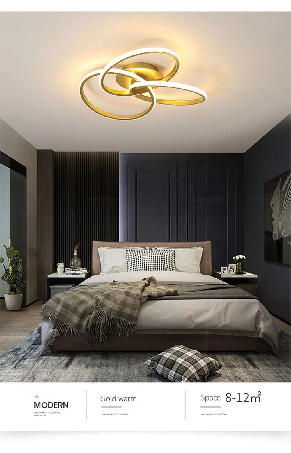 Modern LED Trefoil Ceiling Light – Dimmable Acrylic Lamp