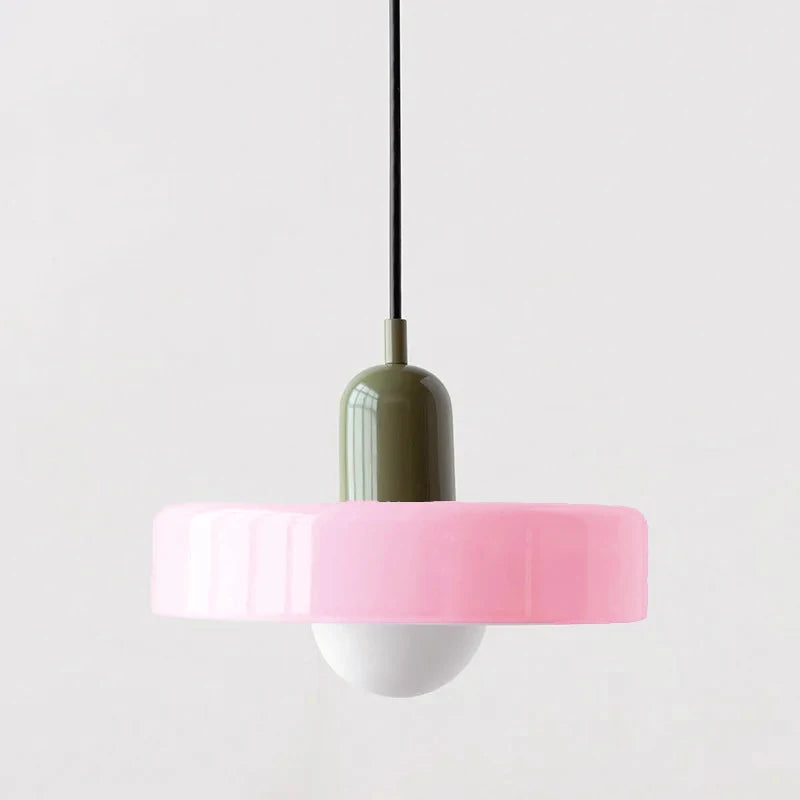 Nordic Glass Pendant Light – Pink/Orange/White Home Lighting