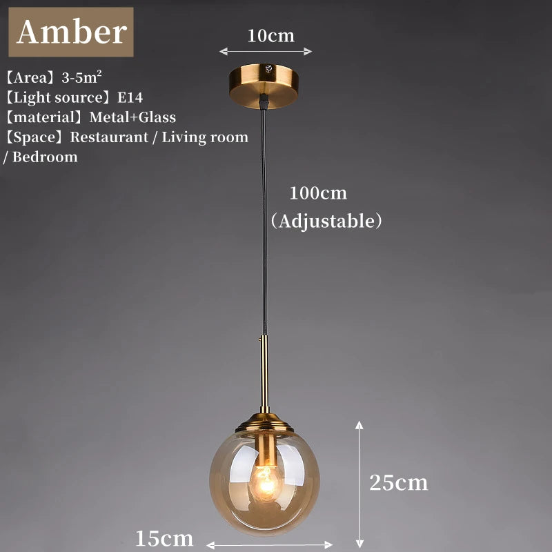Modern Luxury Nordic LED Glass Pendant Lamp