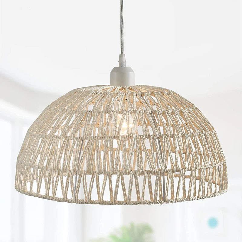Japanese-Style Hemp Rope Woven Pendant Light