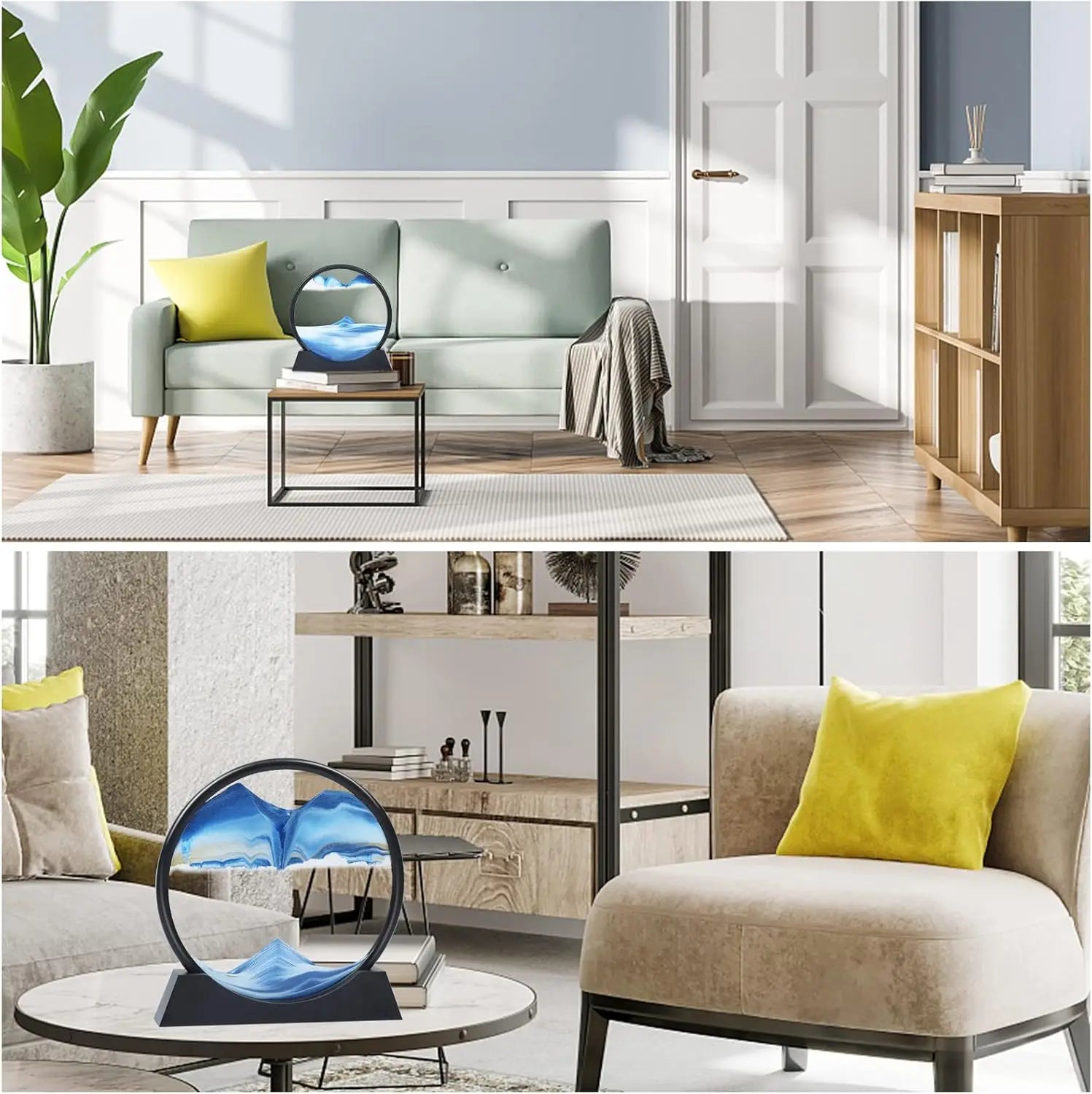3D Moving Sand Art – Round Glass Quicksand Sandscape