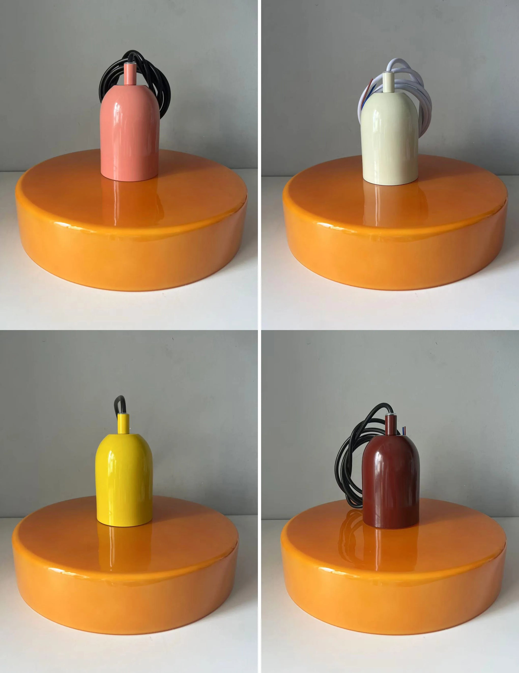 Nordic Glass Pendant Light – Pink/Orange/White Home Lighting