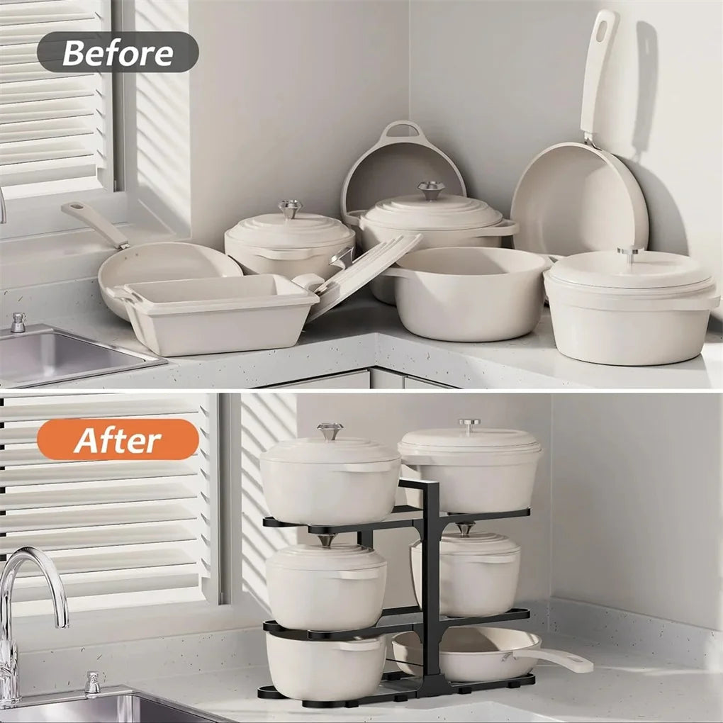 2025 Adjustable 6-Tier Pots & Pans Organizer Rack