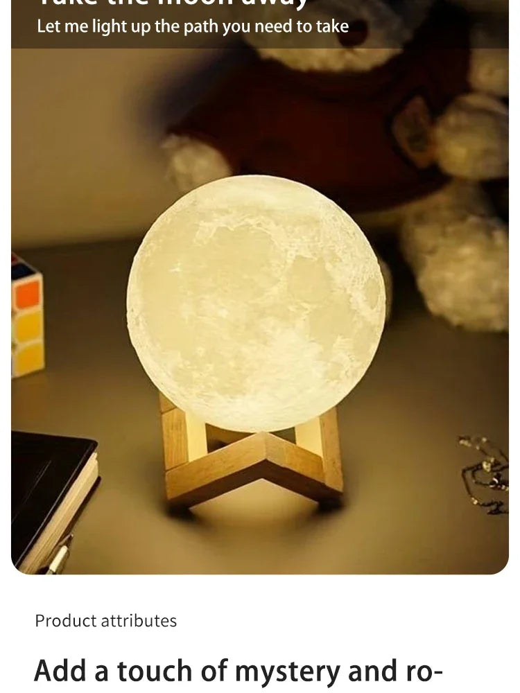 8cm DIY Galaxy Moon Lamp with Stand