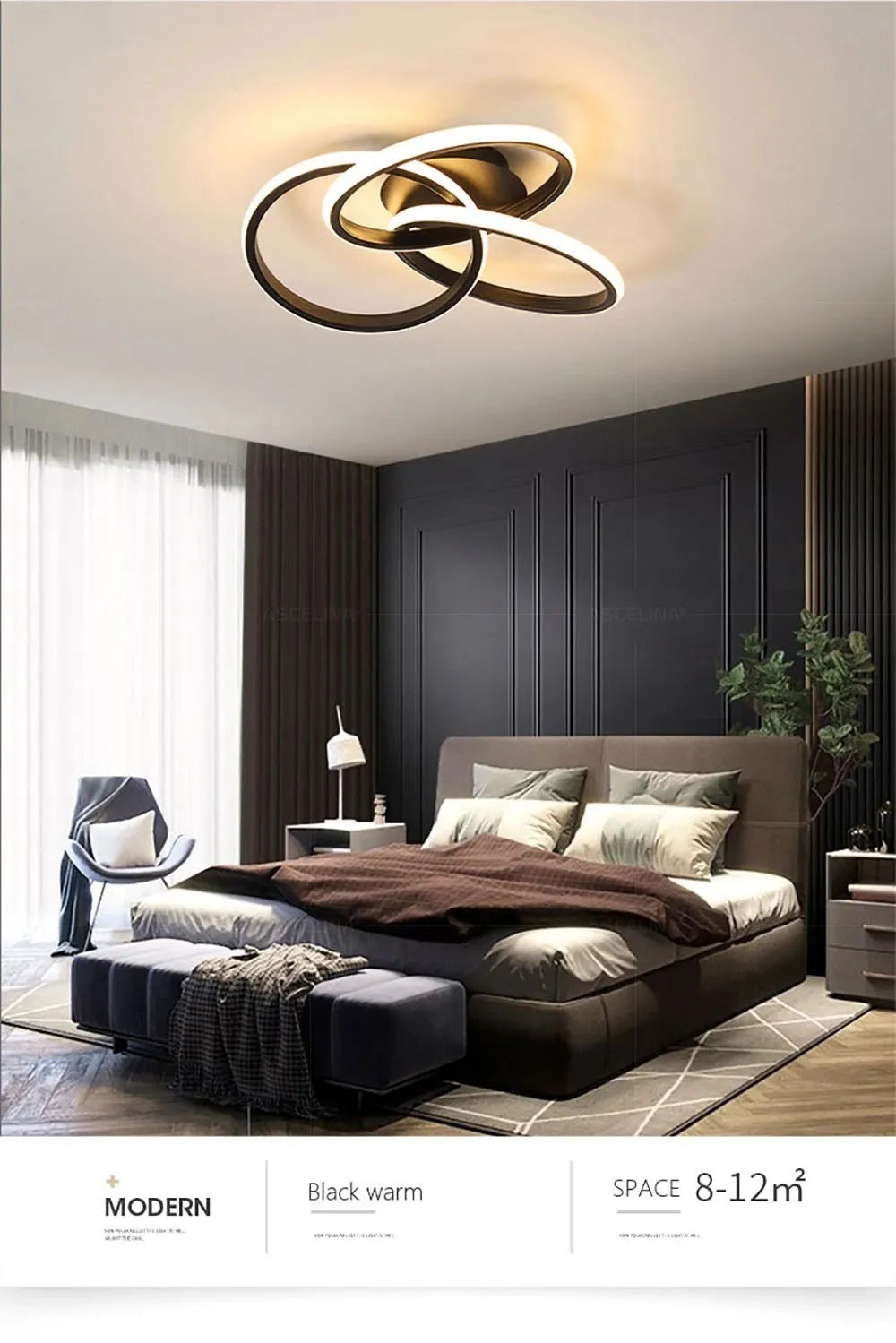 Modern LED Trefoil Ceiling Light – Dimmable Acrylic Lamp