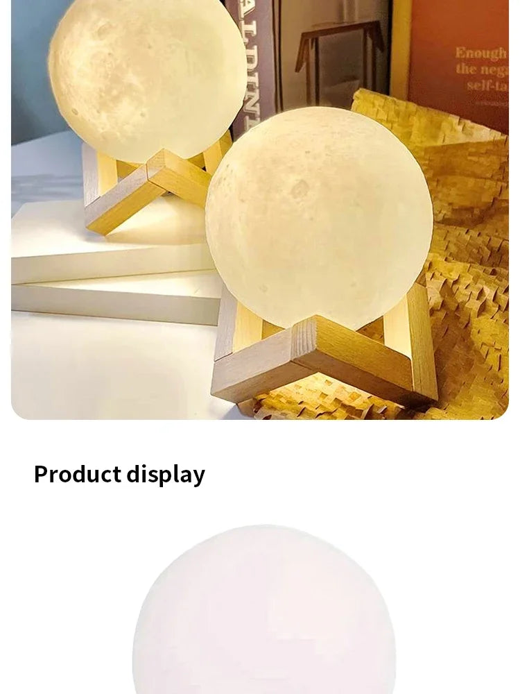 8cm DIY Galaxy Moon Lamp with Stand