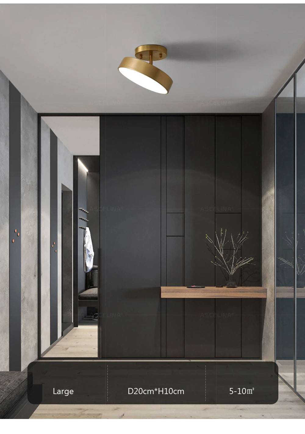 Modern LED Ceiling Light – Nordic Copper Round Lamp