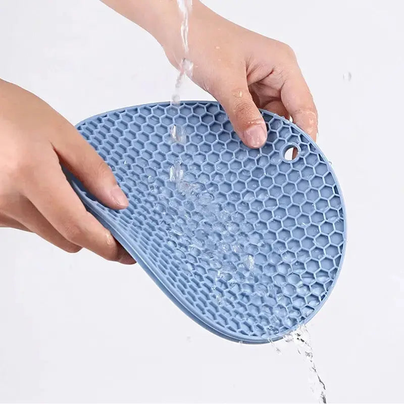 Round Heat-Resistant Silicone Mat Coasters – Non-Slip Pot Holders