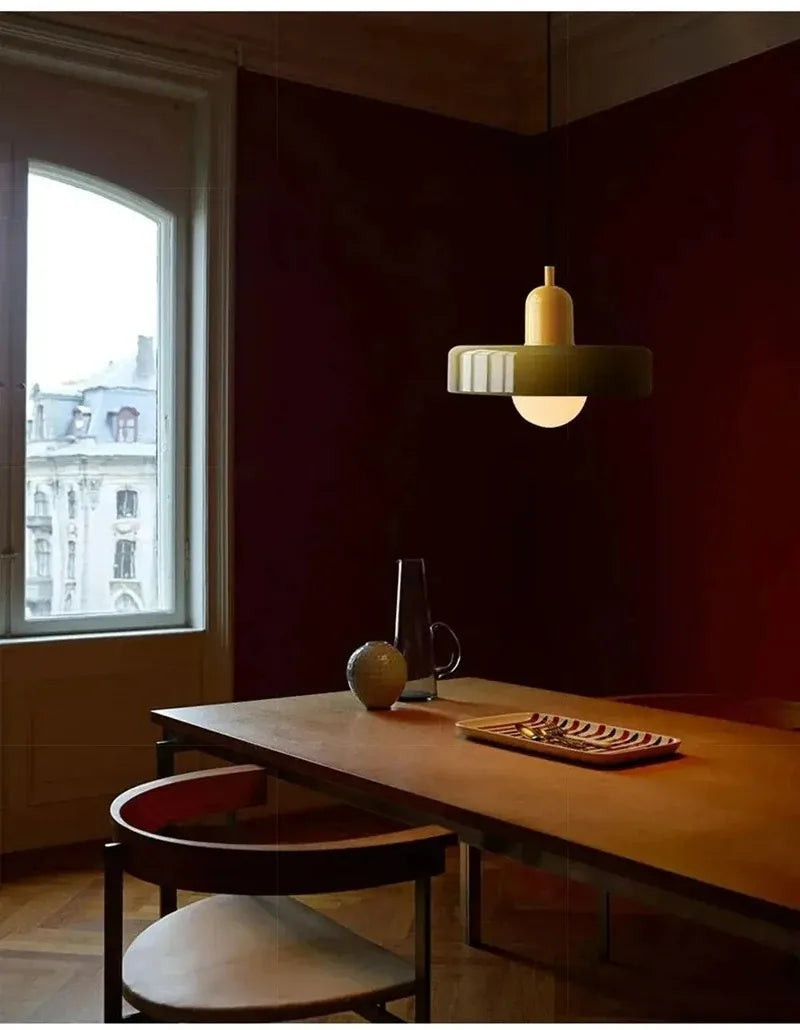 Nordic Glass Pendant Light – Pink/Orange/White Home Lighting
