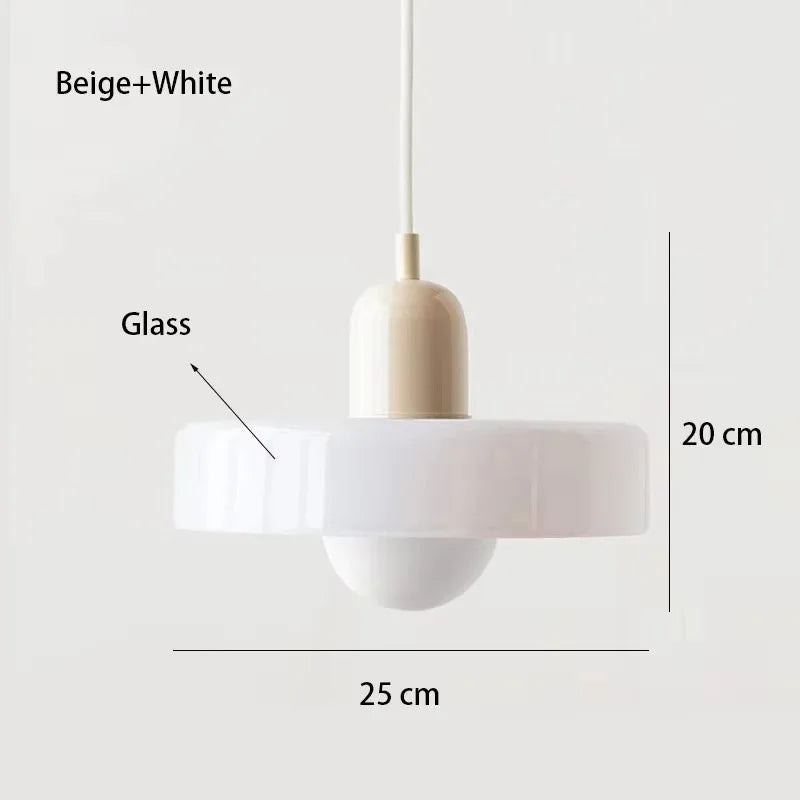 Nordic Glass Pendant Light – Pink/Orange/White Home Lighting