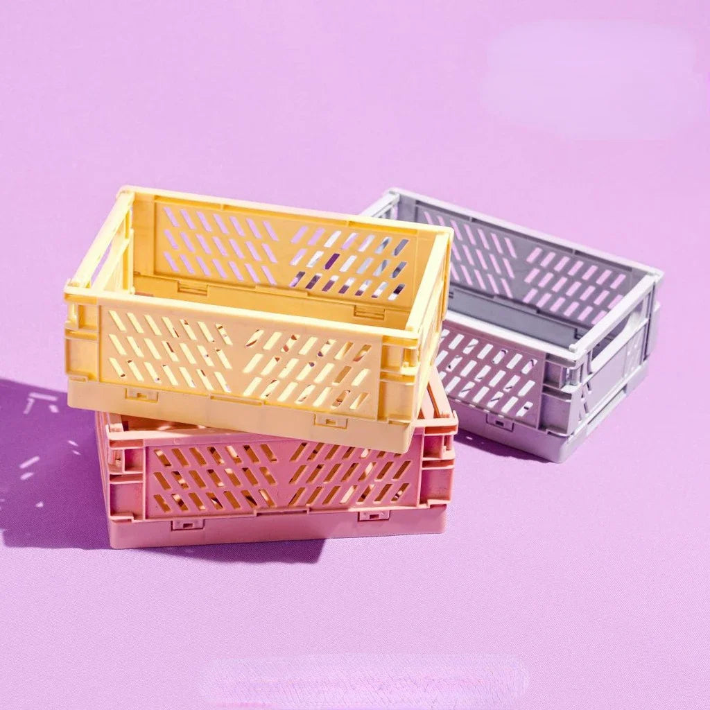 Plastic Foldable Storage Crate Box Organizer