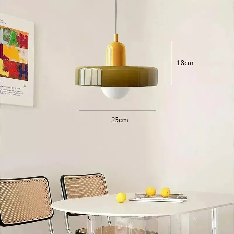 Nordic Glass Pendant Light – Pink/Orange/White Home Lighting