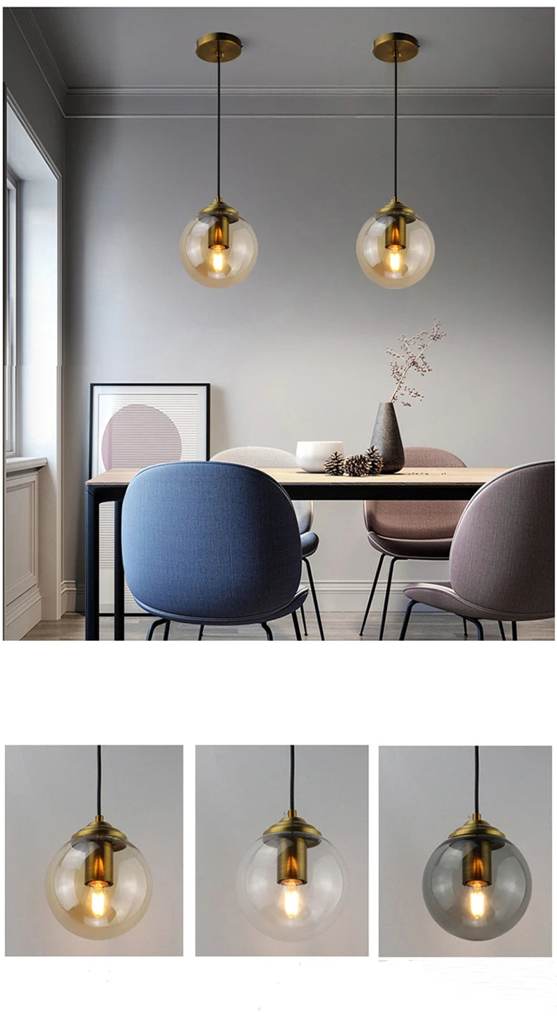 Modern Luxury Nordic LED Glass Pendant Lamp
