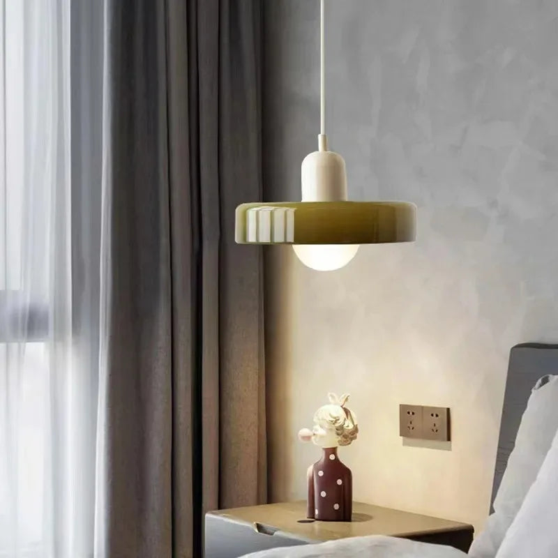 Nordic Glass Pendant Light – Pink/Orange/White Home Lighting