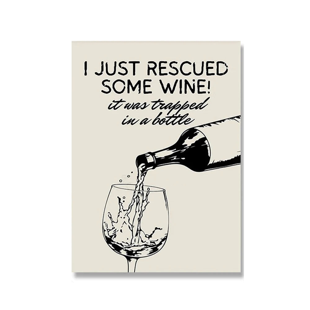 Wine & Cheese Noodles Modern Wall Art Canvas Print – Unframed