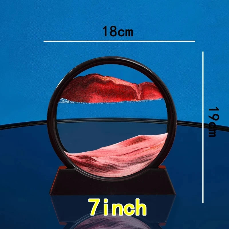 3D Moving Sand Art – Round Glass Quicksand Sandscape