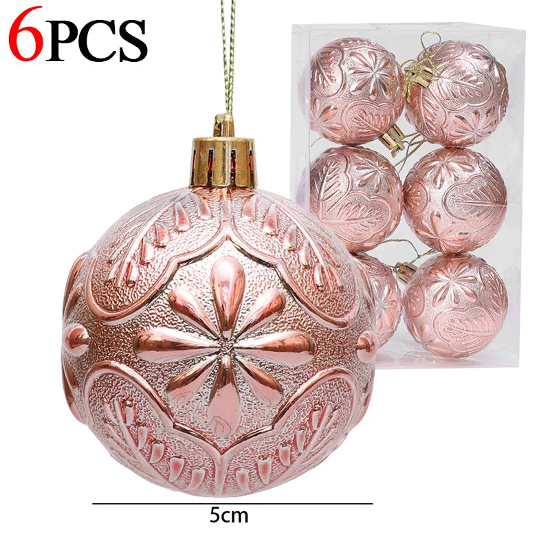 6Pcs Christmas Ball Ornaments – Xmas Tree Pendants