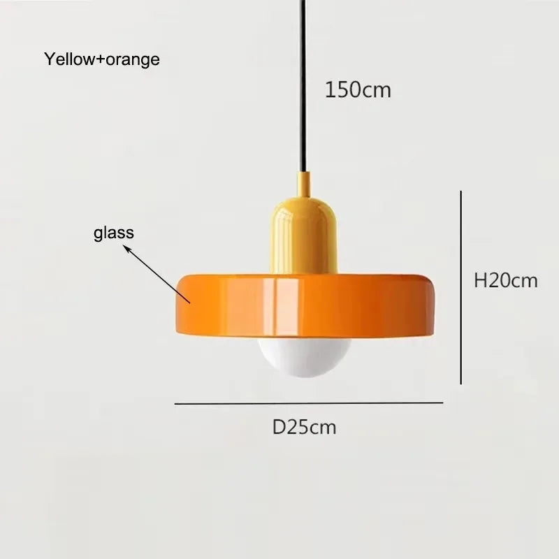 Nordic Glass Pendant Light – Pink/Orange/White Home Lighting