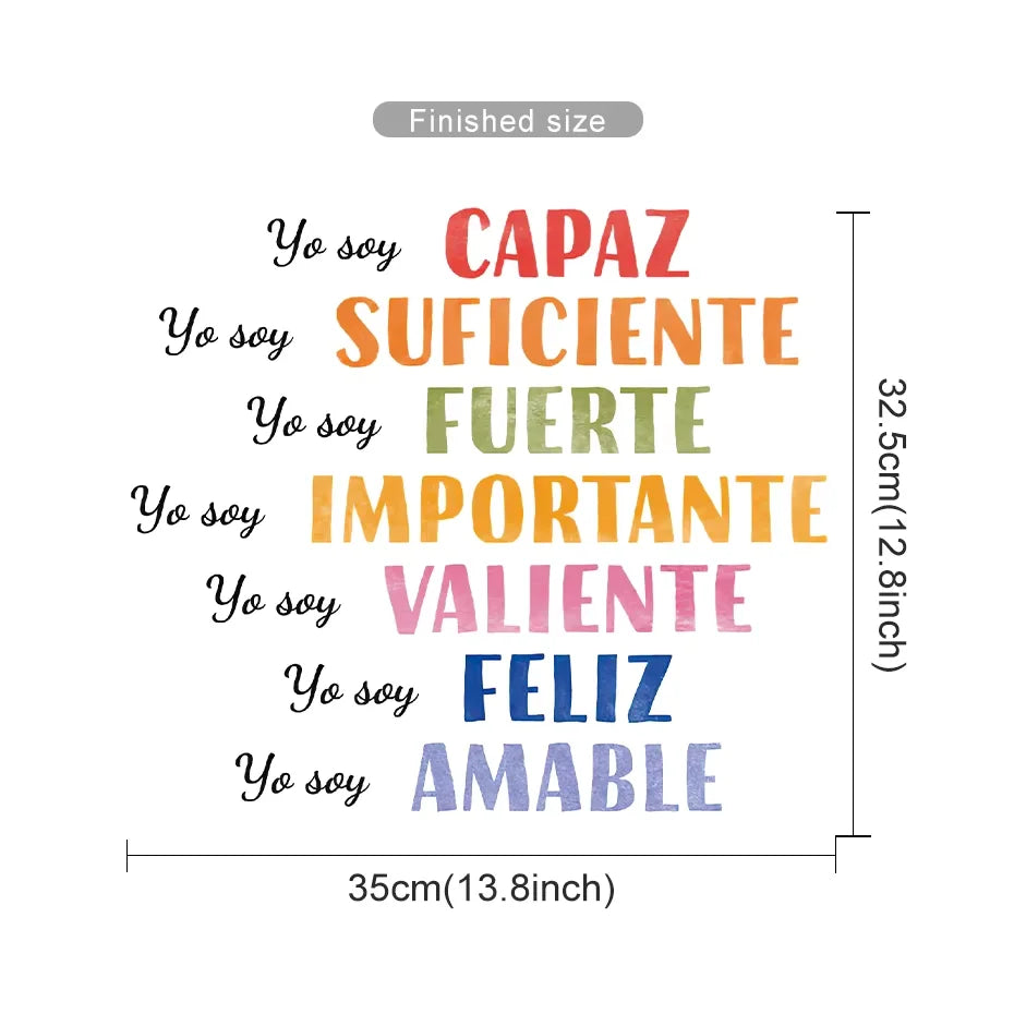 Spanish Wall Stickers for Kids Room & Therapy Office