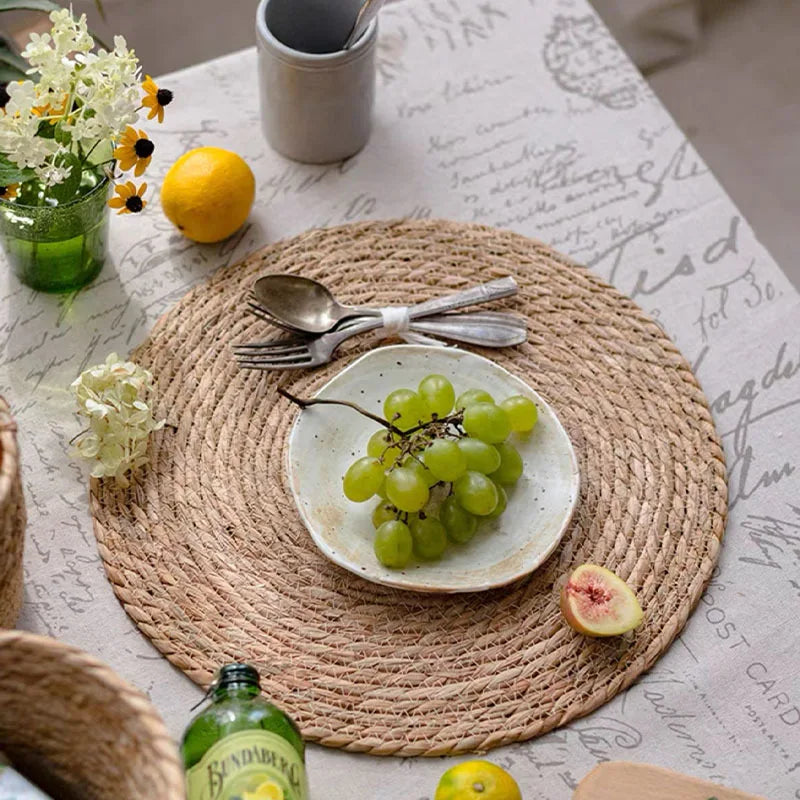 Handwoven Rattan Round Pot Mats