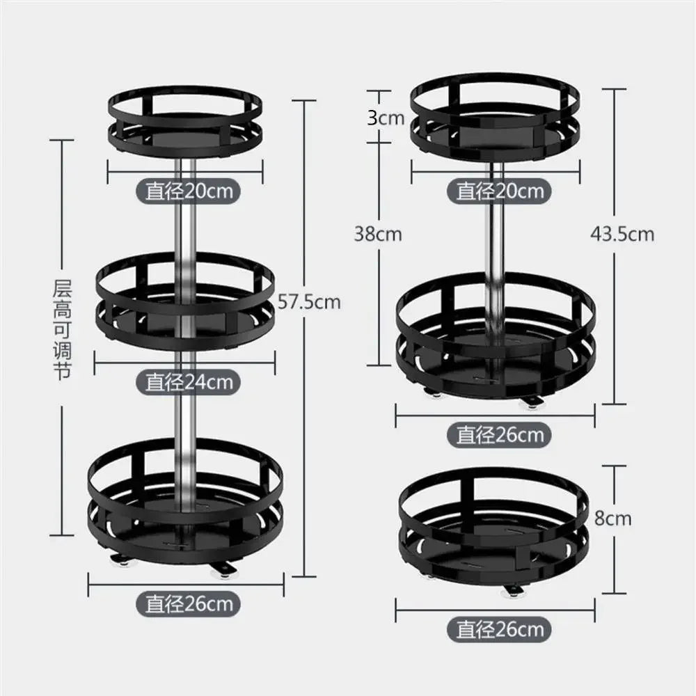 360° Rotating Spice Rack Organizer Tray