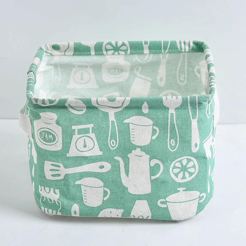 Small Foldable Canvas Storage Basket