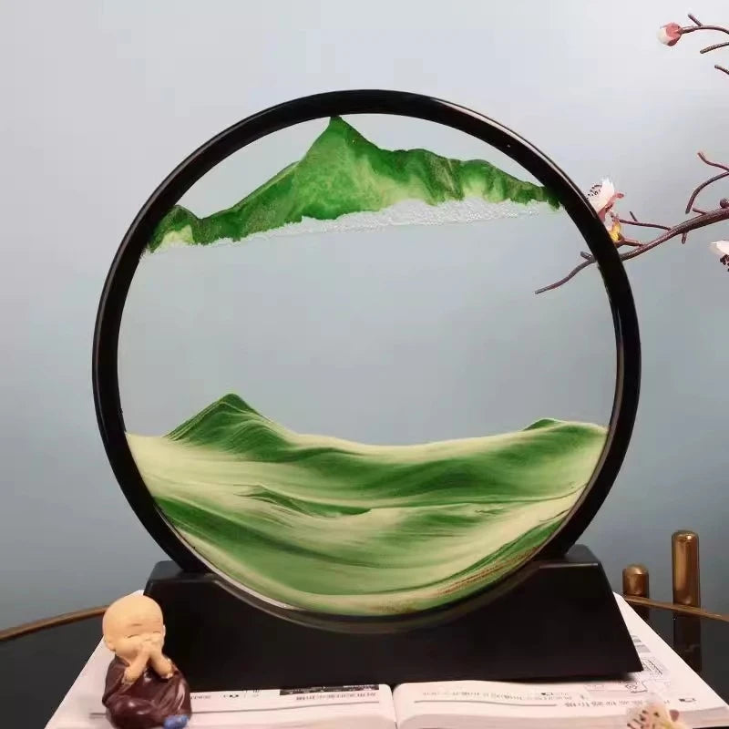 3D Moving Sand Art – Round Glass Quicksand Sandscape