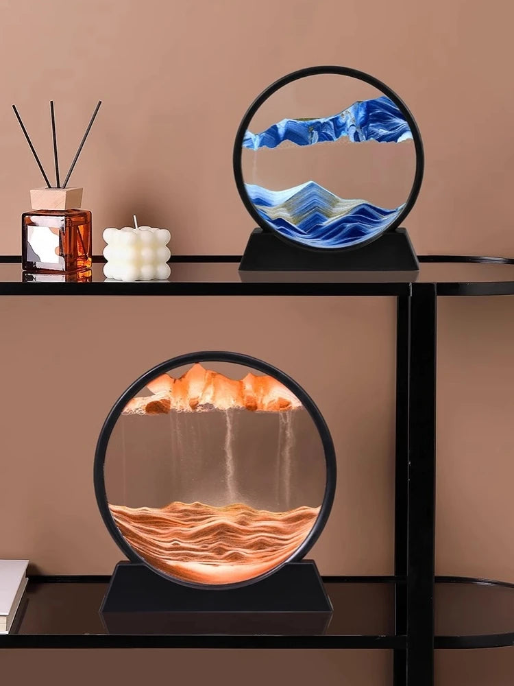 3D Moving Sand Art – Round Glass Quicksand Sandscape