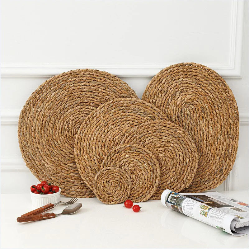Handwoven Rattan Round Pot Mats