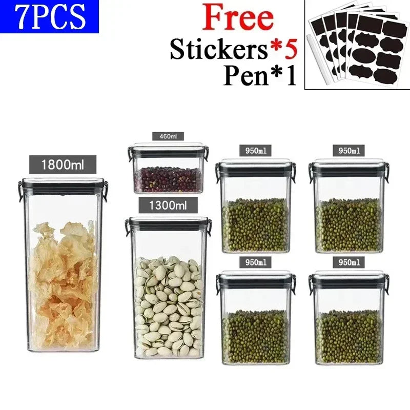 Kitchen Stackable Sealed Food Storage Containers Set (460–1800ml)