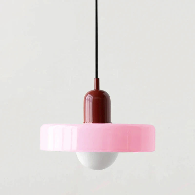 Nordic Glass Pendant Light – Pink/Orange/White Home Lighting