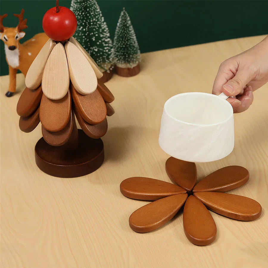 Wooden Tree Insulation Mat – Anti-Scalding Dining Table Decor
