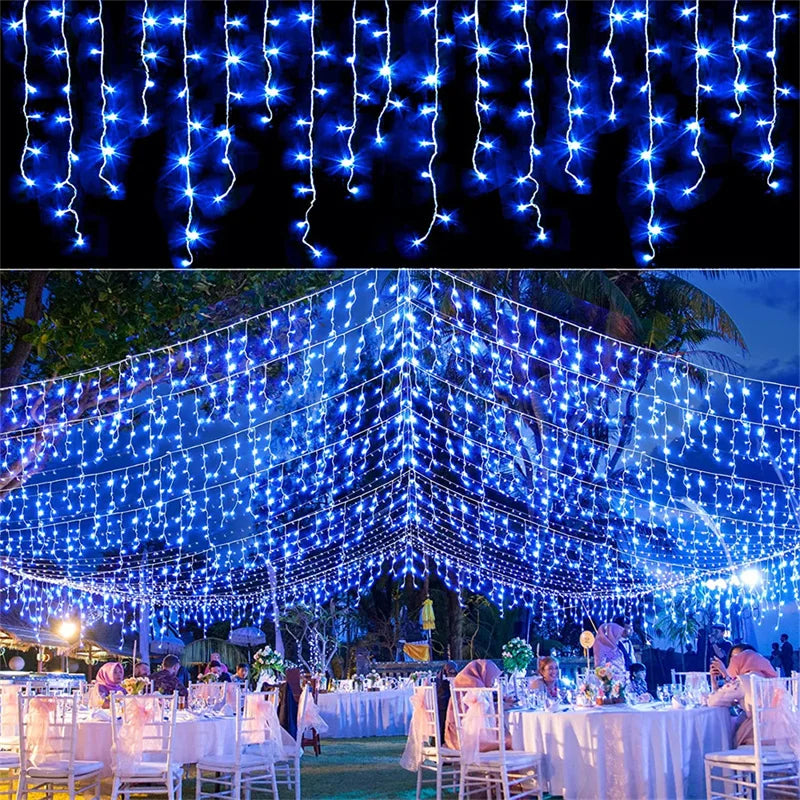 5M Outdoor LED Waterfall Curtain String Lights