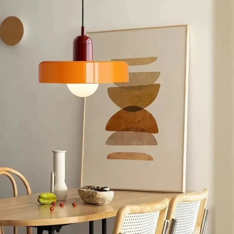 Nordic Glass Pendant Light – Pink/Orange/White Home Lighting