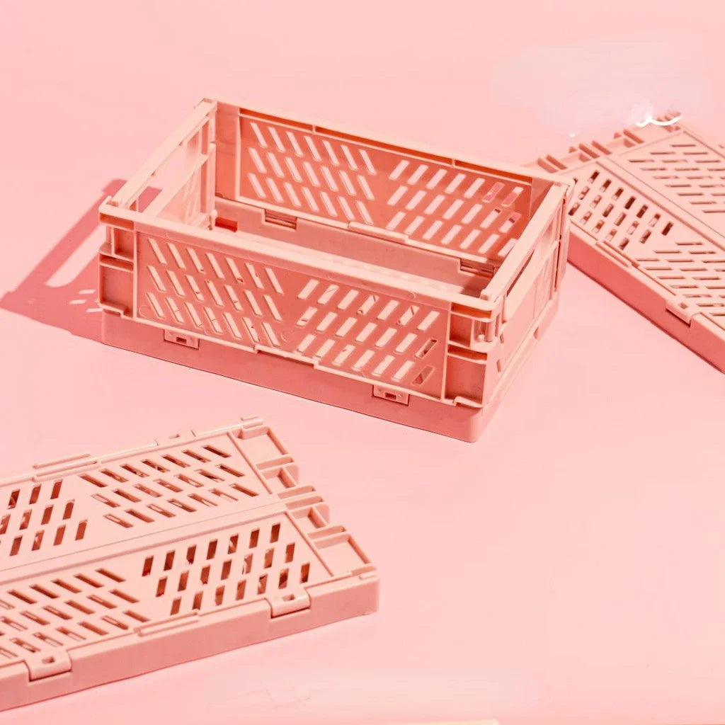 Plastic Foldable Storage Crate Box Organizer