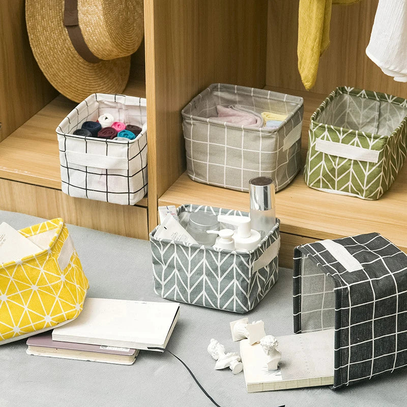 Small Foldable Canvas Storage Basket