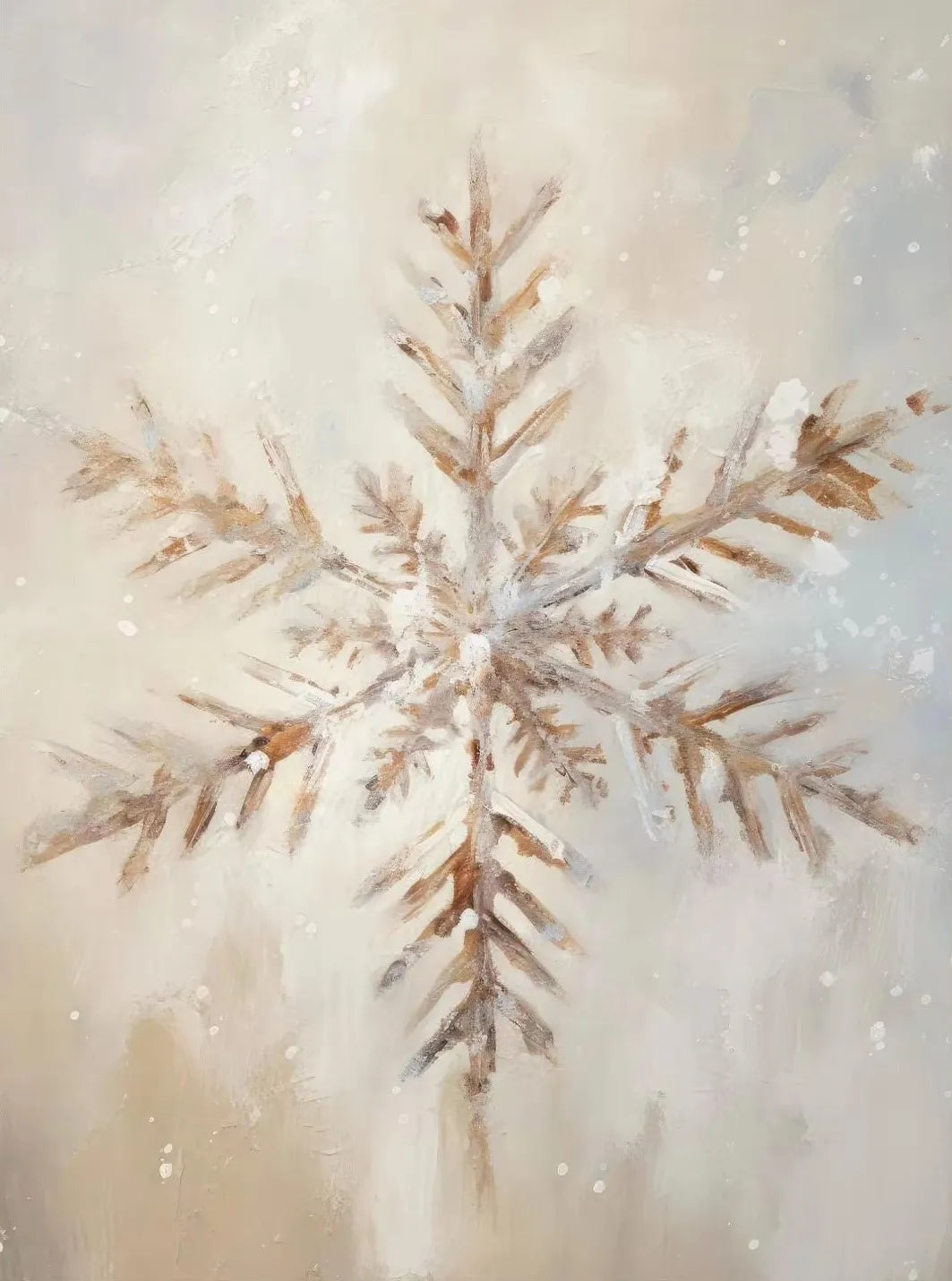 Winter Village Snowflake Christmas Canvas Wall Art