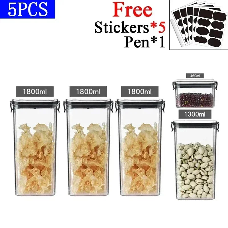 Kitchen Stackable Sealed Food Storage Containers Set (460–1800ml)