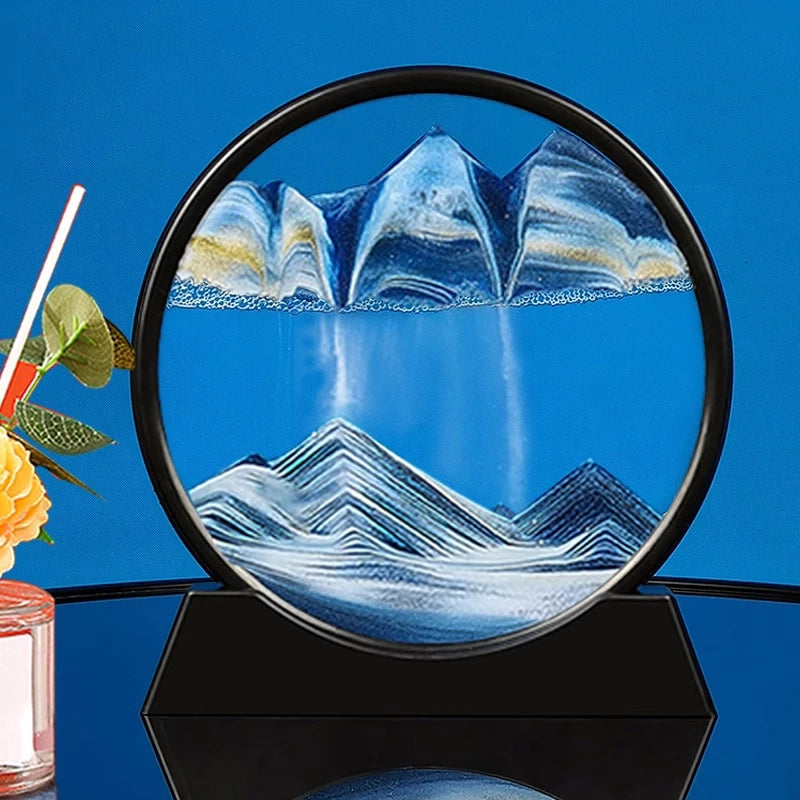 3D Moving Sand Art – Round Glass Quicksand Sandscape