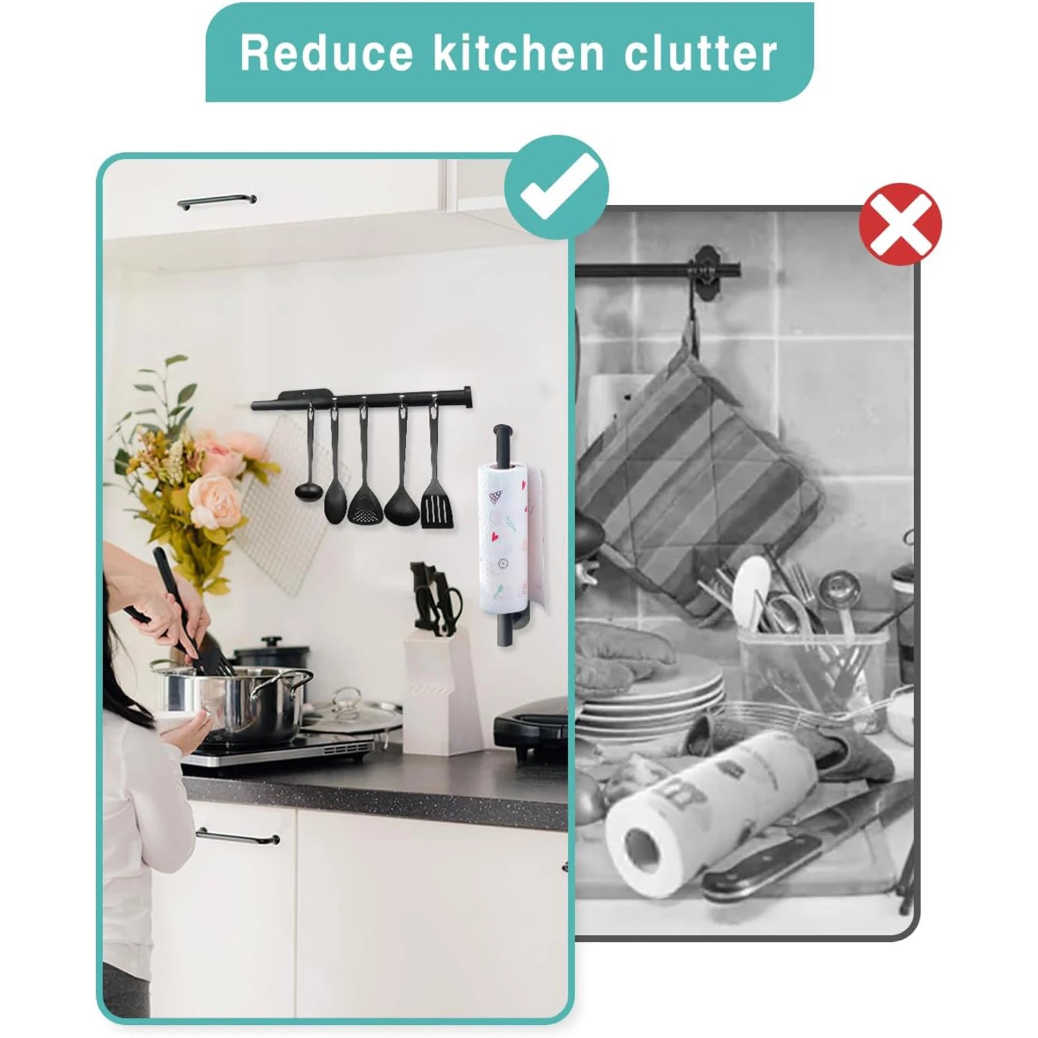 Adhesive Kitchen & Bathroom Paper Towel Holder
