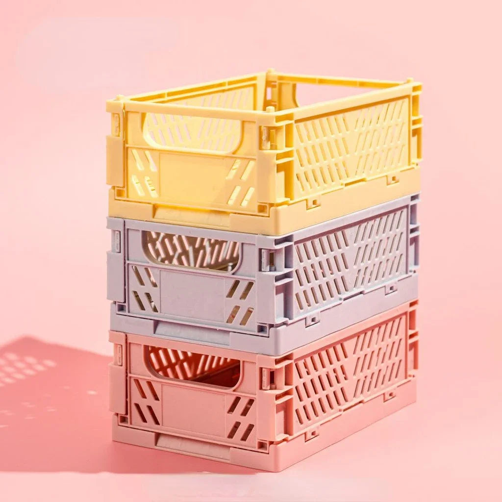 Plastic Foldable Storage Crate Box Organizer