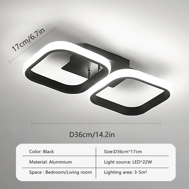 Modern LED Ceiling Light – Round/Square for Home & Hall