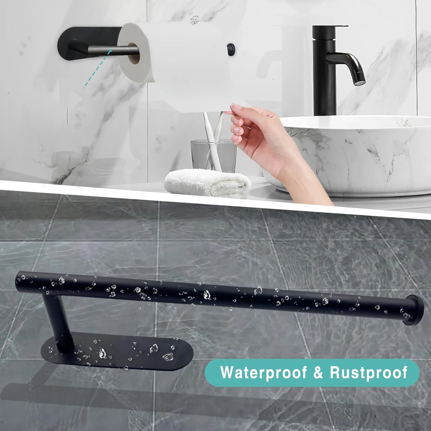 Adhesive Kitchen & Bathroom Paper Towel Holder