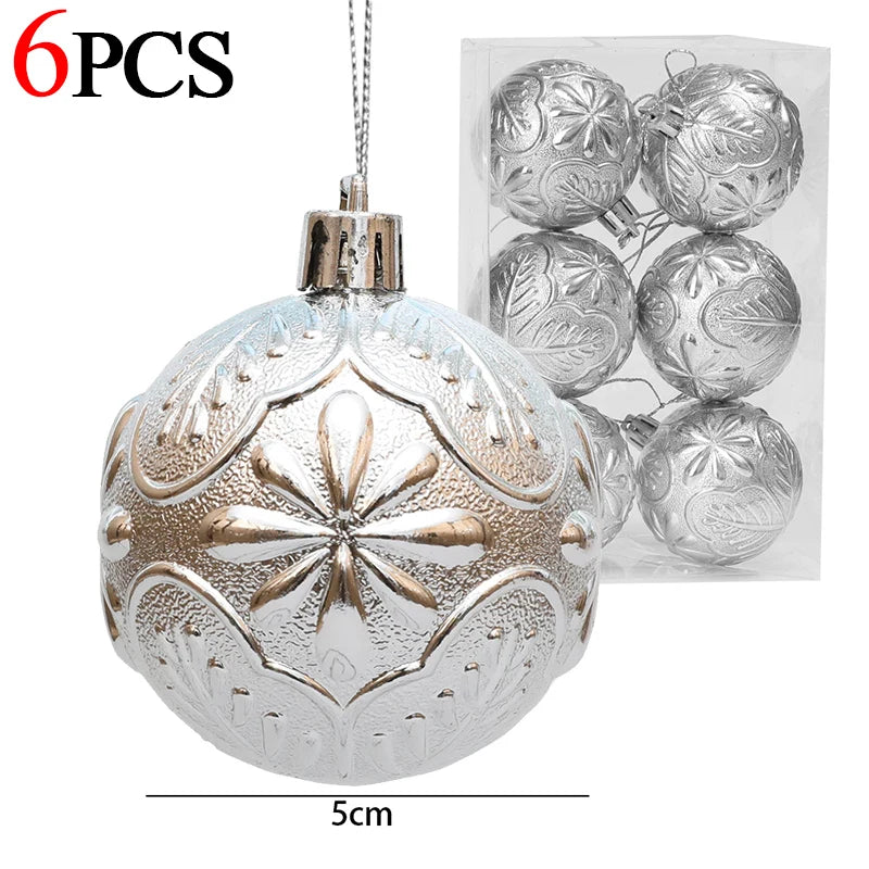 6Pcs Christmas Ball Ornaments – Xmas Tree Pendants