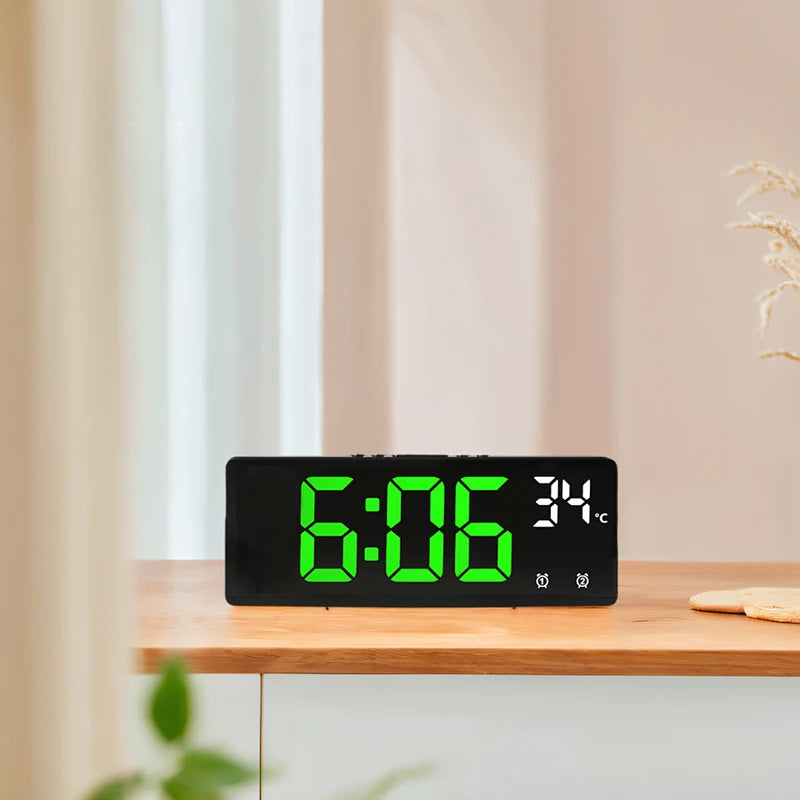 Digital Travel Alarm Clock with Temperature & Large Display