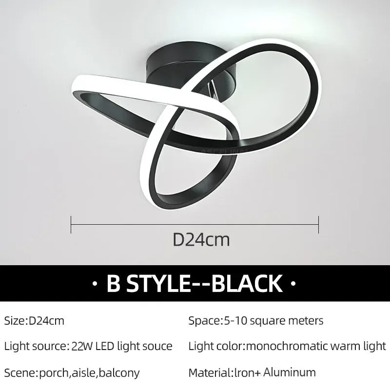 Modern LED Trefoil Ceiling Light – Dimmable Acrylic Lamp