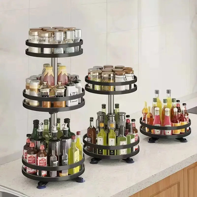 360° Rotating Spice Rack Organizer Tray
