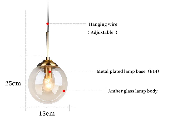 Modern Luxury Nordic LED Glass Pendant Lamp