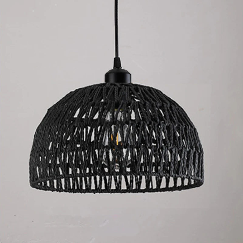 Japanese-Style Hemp Rope Woven Pendant Light