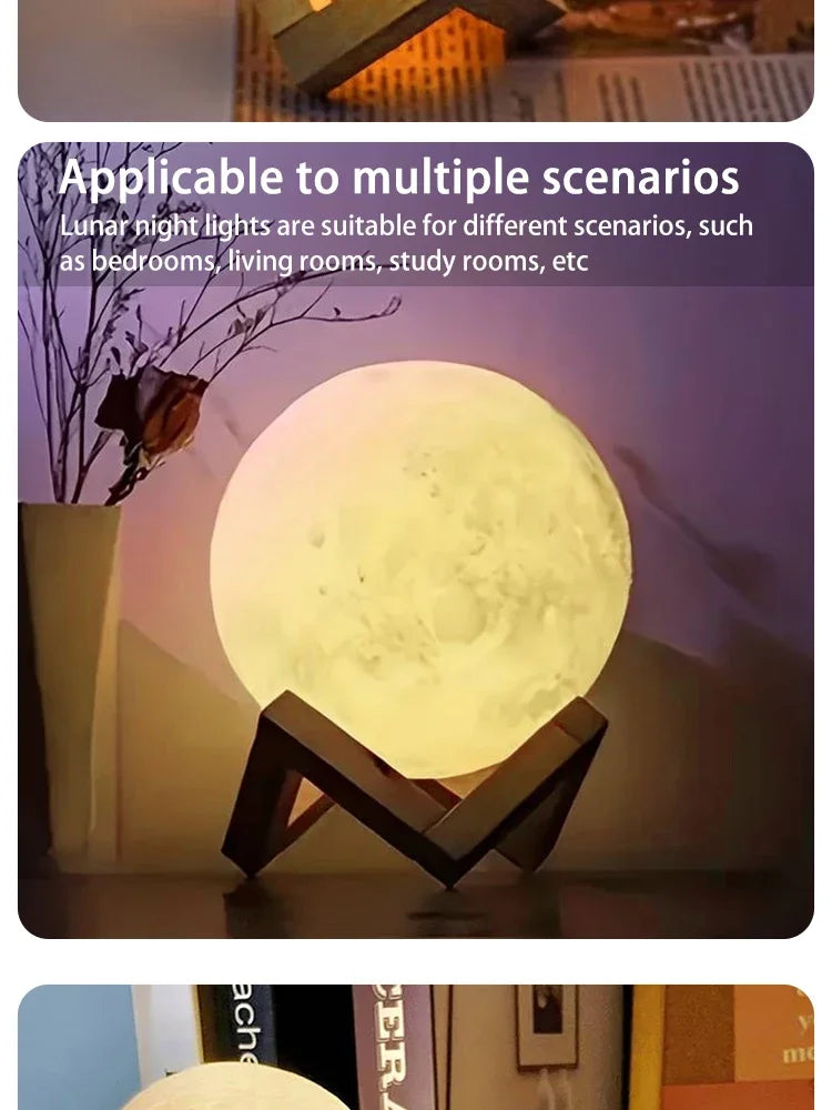 8cm DIY Galaxy Moon Lamp with Stand